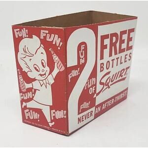 Vintage Squirt Soda Pack Bottle Carrier Box NOS U130